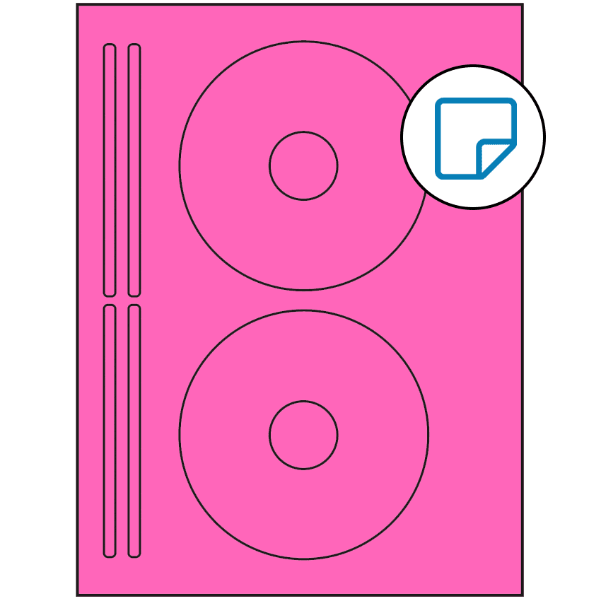4.625" x 4.625" Fluorescent Pink Sheet Labels - Removable Adhesive