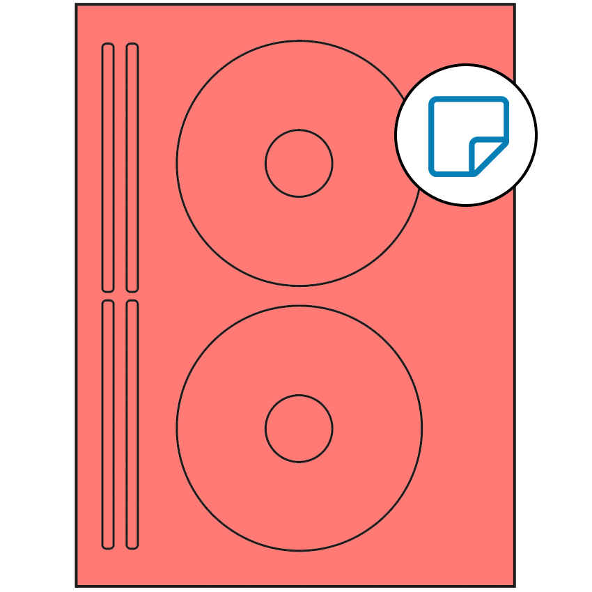 4.625" x 4.625" Fluorescent Red Sheet Labels - Removable Adhesive