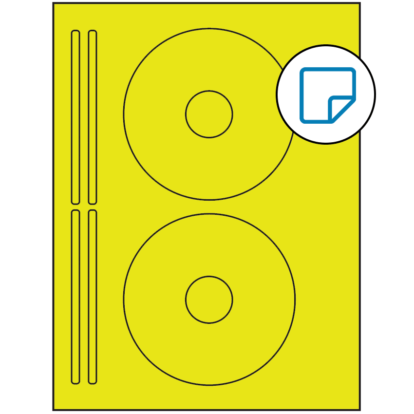4.625" x 4.625" Fluorescent Yellow Sheet Labels - Removable Adhesive