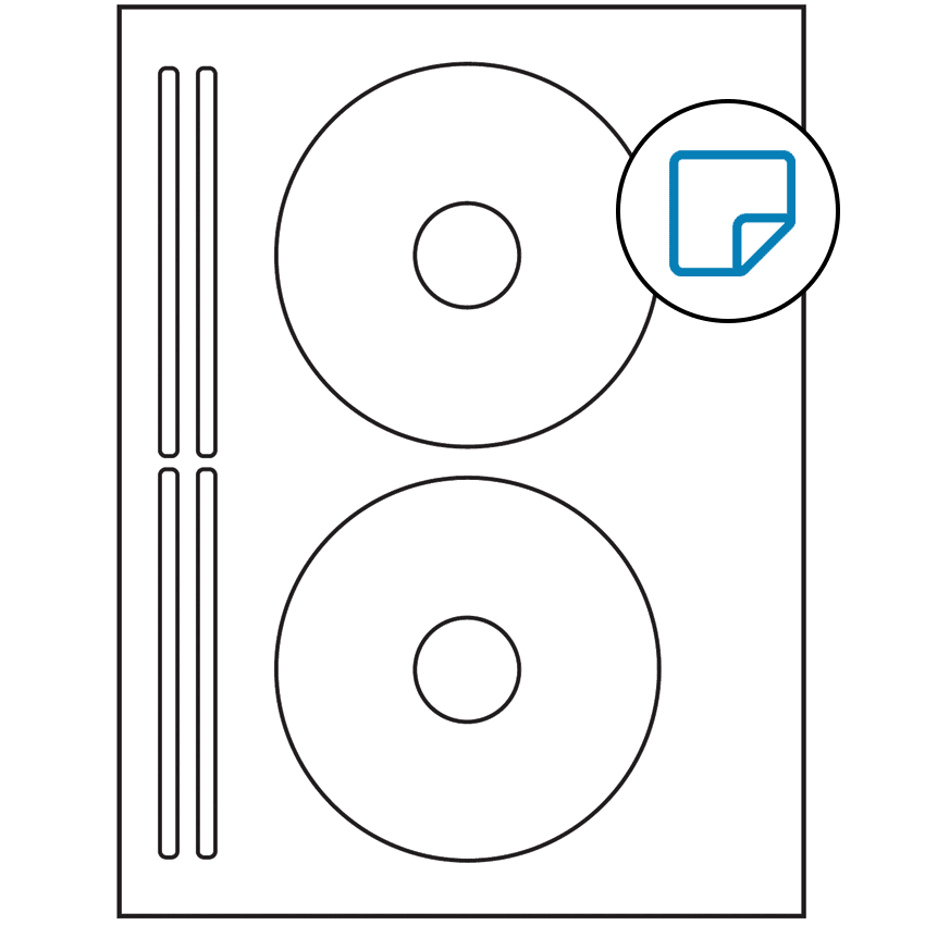 4.625" x 4.625" White Sheet Labels - Removable Adhesive