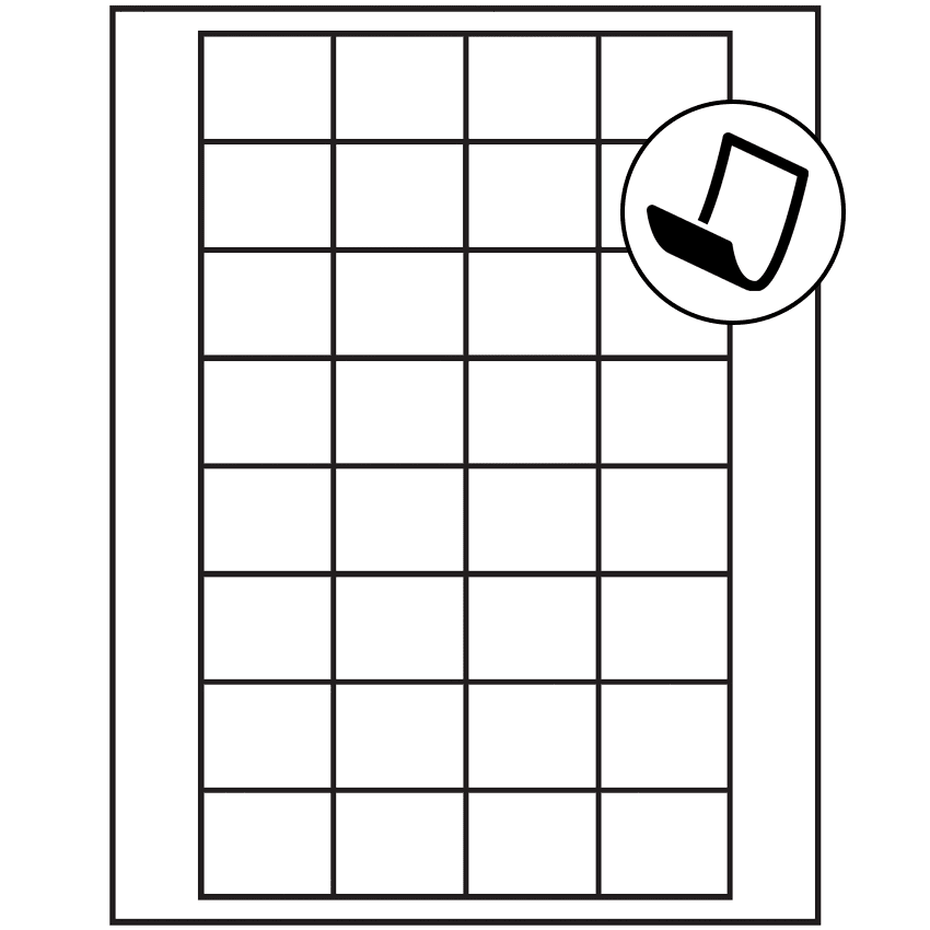 1.59375" x 1.3" Blockout Rectangular Sheet Labels