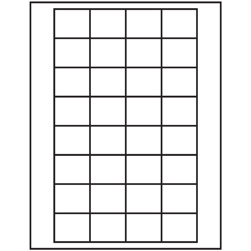 1.59375" x 1.3" White Vinyl Drum Rectangular Sheet Labels