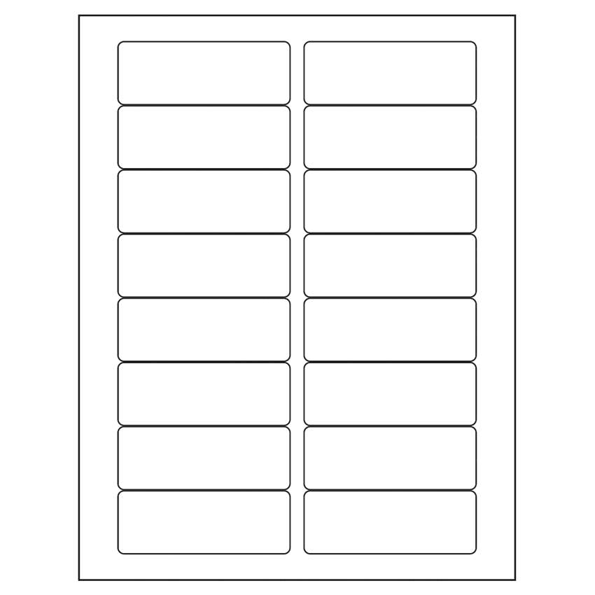 3.375" x 1.25" White Polyester Rectangular Sheet Labels