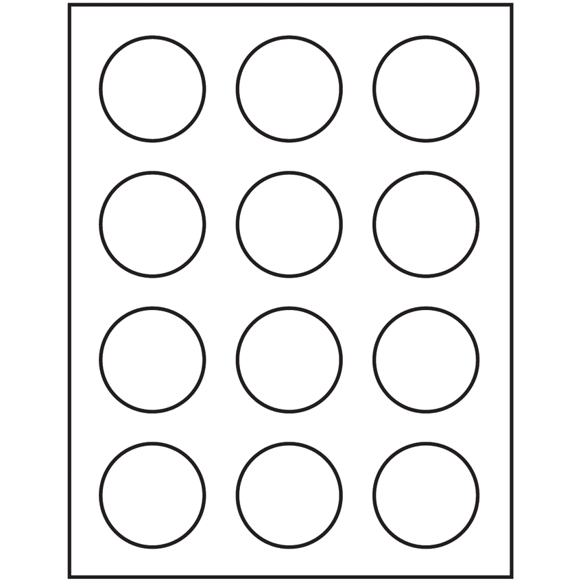 2" White Circular Sheet Labels