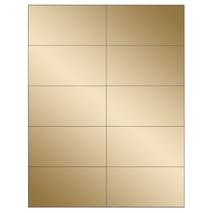 4.25" x 2.2" Gold Foil Rectangular Sheet Labels