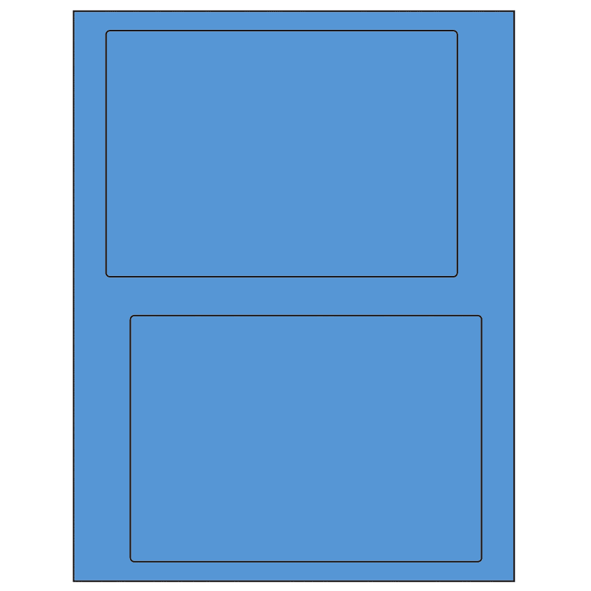 6.78" x 4.75" Fluorescent Blue Rectangular Sheet Labels