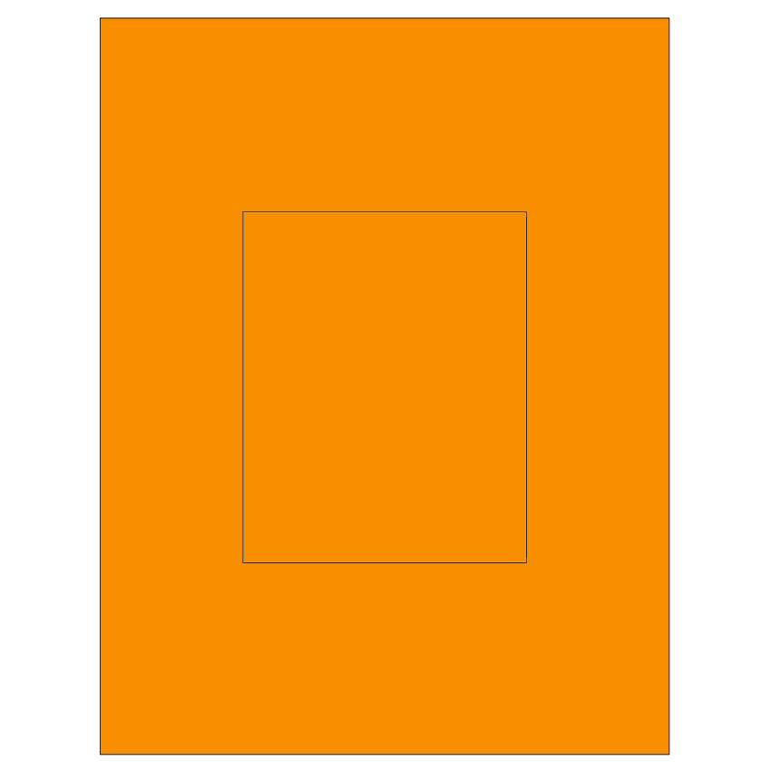 4.25" x 5.25" Fluorescent Orange Rectangular Sheet Labels
