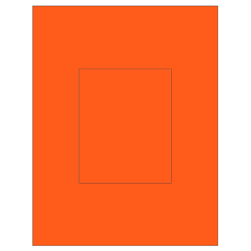 4.25" x 5.25" Fluorescent Red Rectangular Sheet Labels