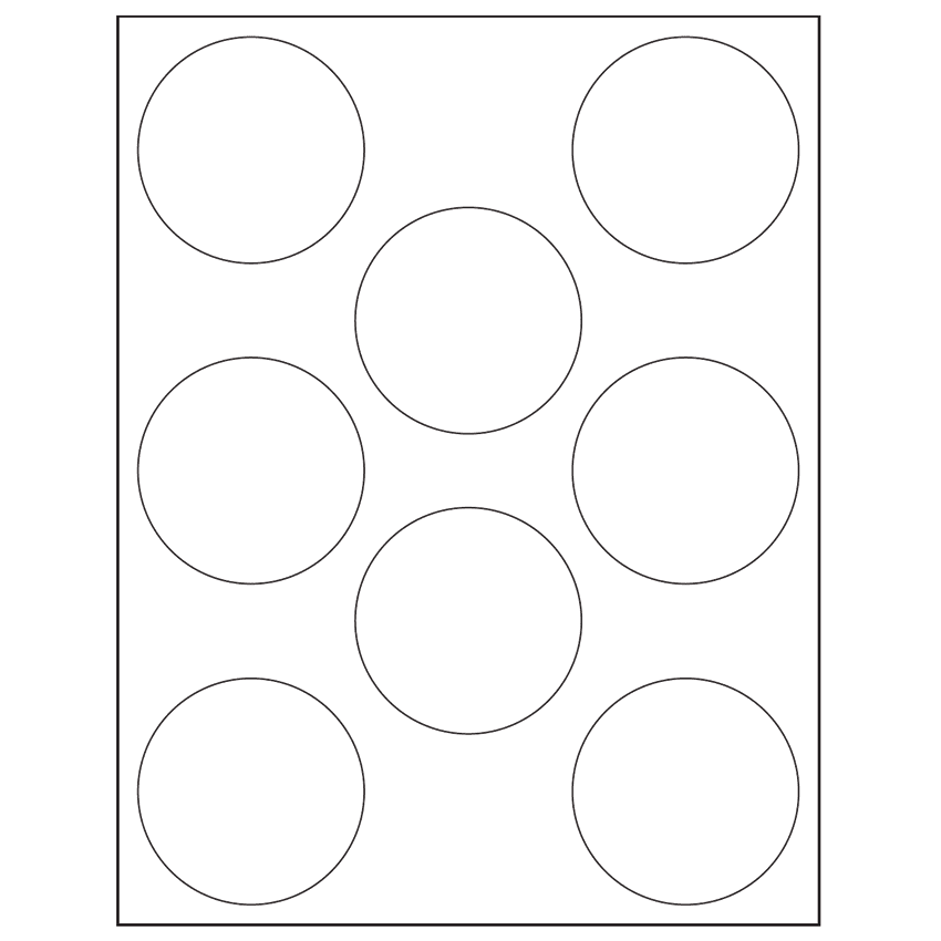 2.75" White Vinyl Drum Circular Sheet Labels