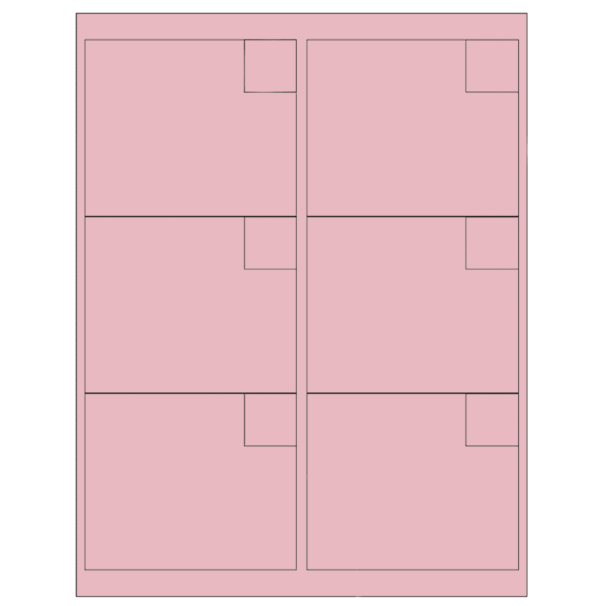 4" x 3.33" Pastel Pink Rectangular Sheet Labels