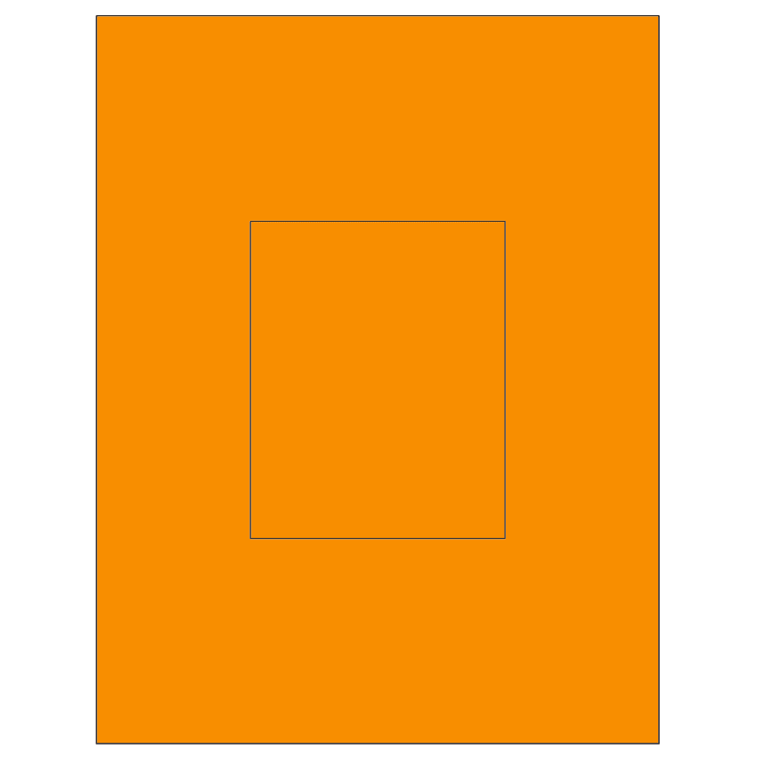 3.8584" x 4.8037" Fluorescent Orange Rectangular Sheet Labels