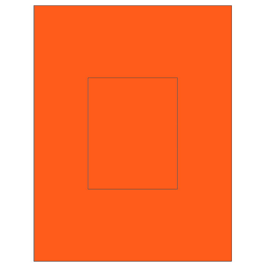 3.8584" x 4.8037" Fluorescent Red Rectangular Sheet Labels