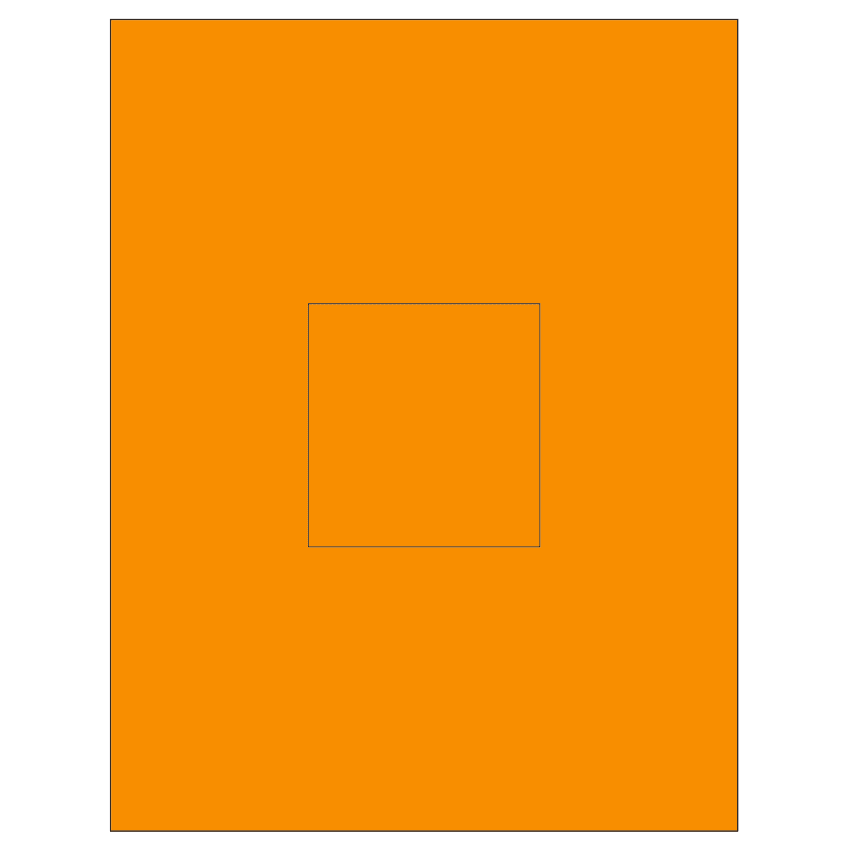 3.1494" x 3.3072" Fluorescent Orange Rectangular Sheet Labels