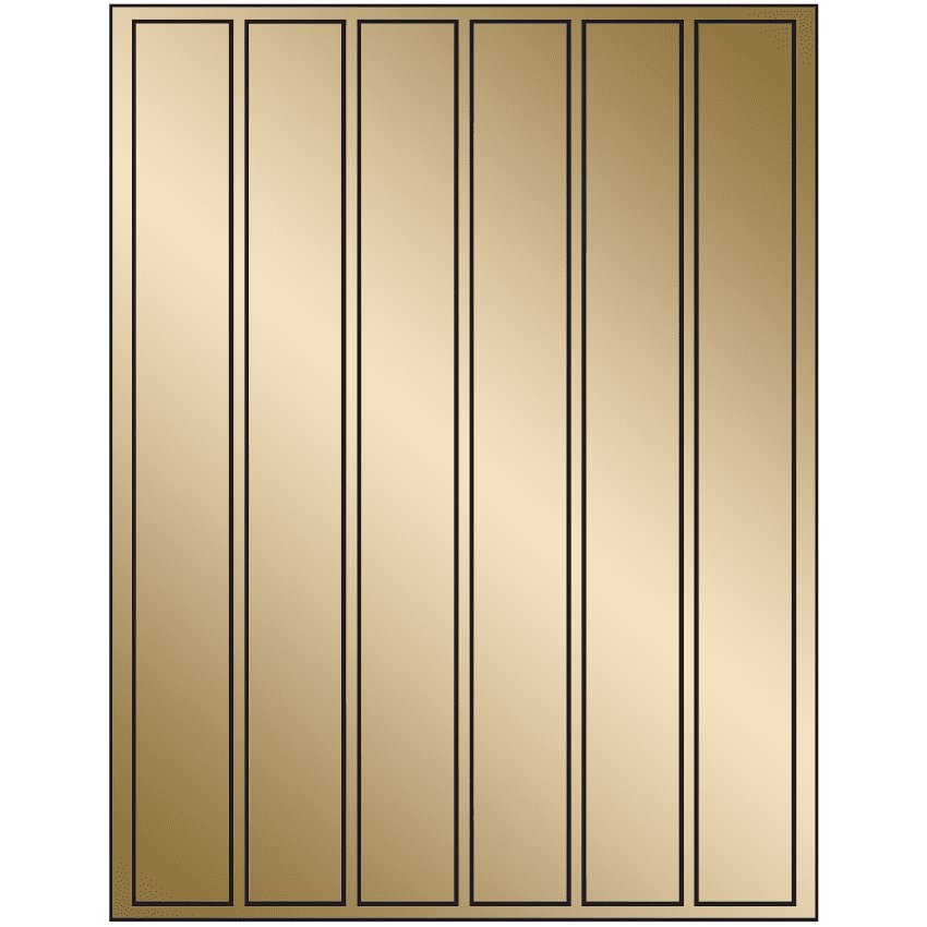 1.18" x 10.6" Gold Foil Rectangular Sheet Labels