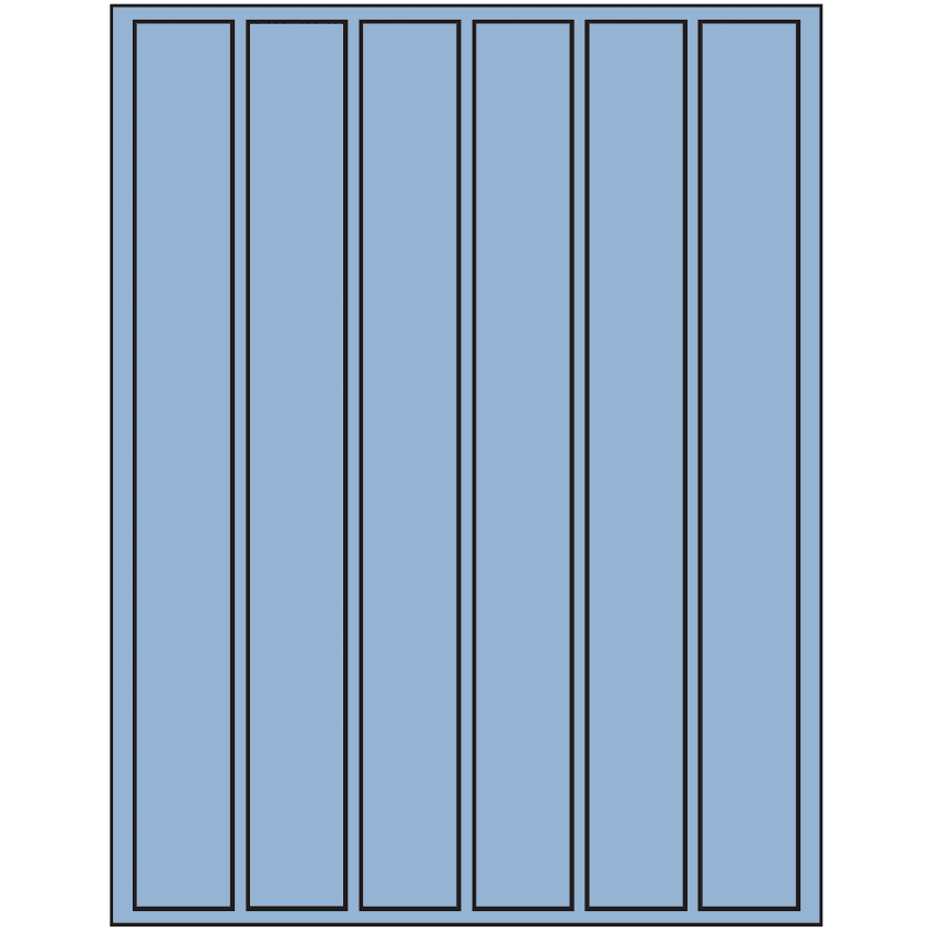 1.18" x 10.6" Pastel Blue Rectangular Sheet Labels