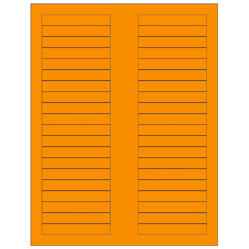 3.125" x 0.5" Fluorescent Orange Rectangular Sheet Labels