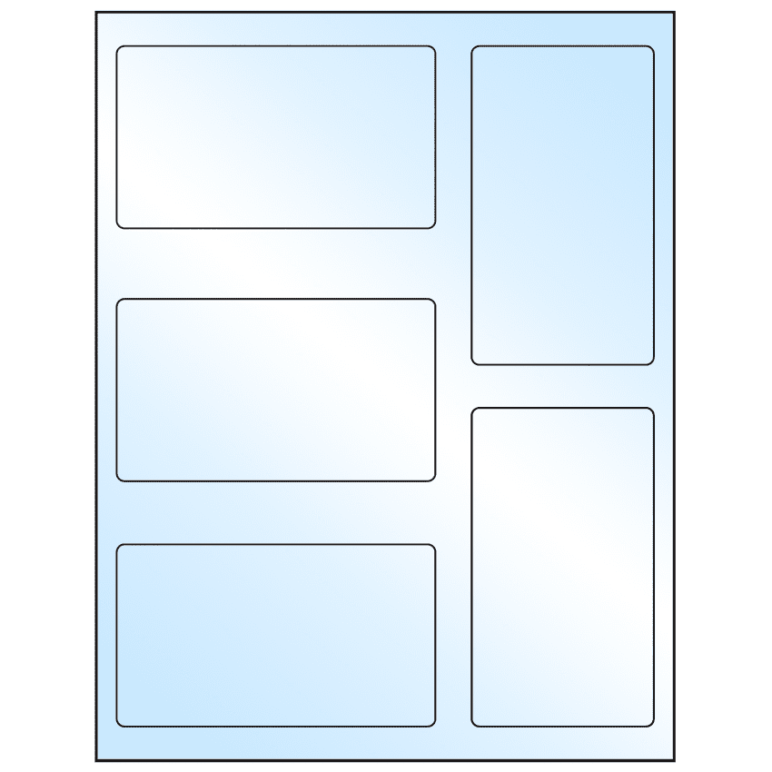 2.7656" x 4.7656" White Premium High Gloss Rectangular Sheet Labels