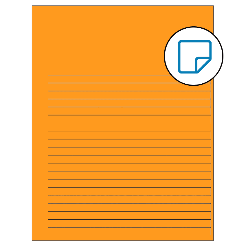 7.625" x 0.375" Fluorescent Orange Rectangular Sheet Labels - Removable Adhesive