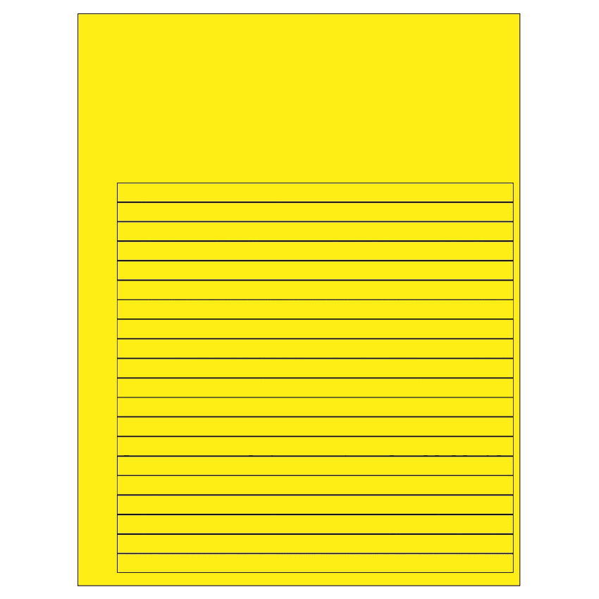 7.625" x 0.375" Fluorescent Yellow Rectangular Sheet Labels