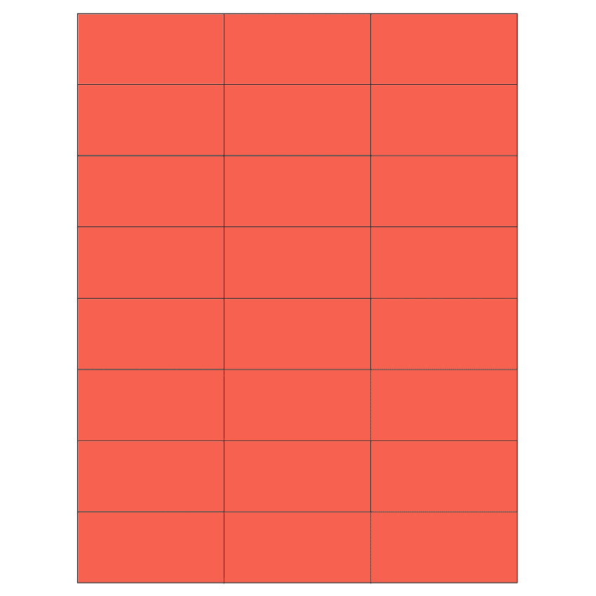 2.83" x 1.375" Red Rectangular Sheet Labels
