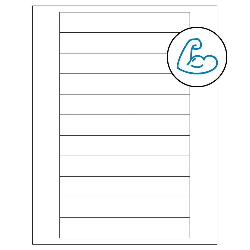 6" x 0.946" White Rectangular Sheet Labels - Ultra Aggressive Adhesive