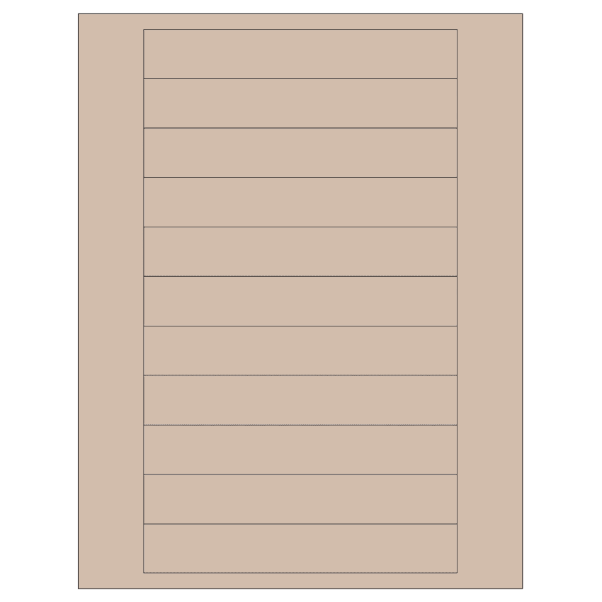 6" x 0.946" Pastel Tan Rectangular Sheet Labels
