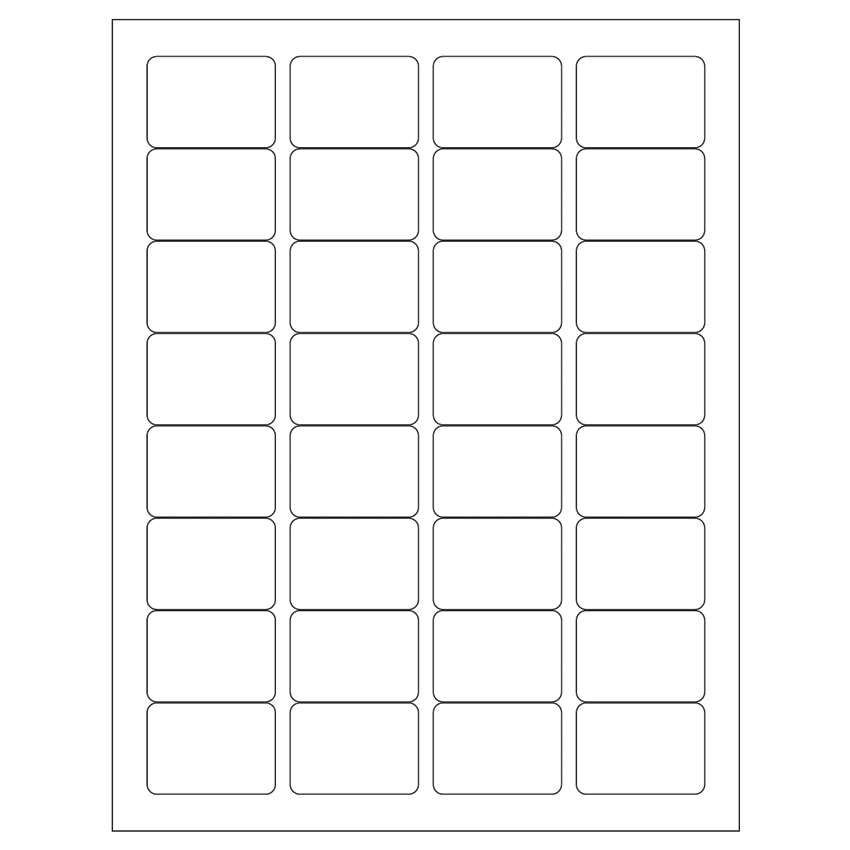 1.75" x 1.25" White Polyester Rectangular Sheet Labels