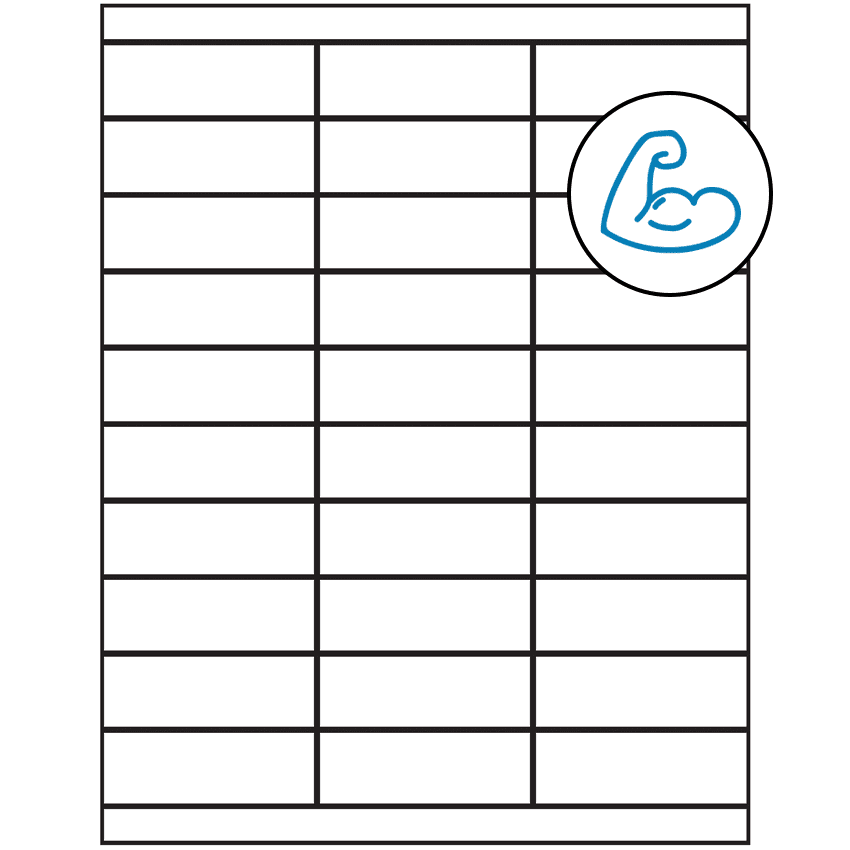 2.83" x 1" White Rectangular Sheet Labels - Ultra Aggressive Adhesive