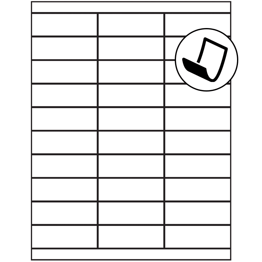 2.83" x 1" Blockout Rectangular Sheet Labels