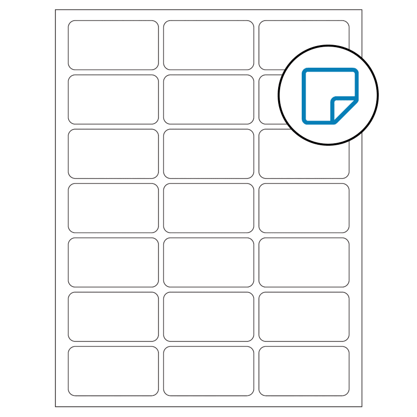 2.512" x 1.378" White Rectangular Sheet Labels - Removable Adhesive