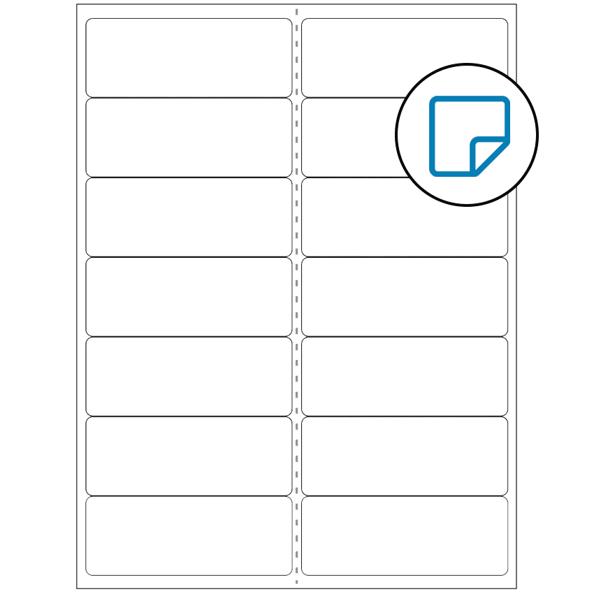 4" x 1.4375" White Rectangular Sheet Labels - Removable Adhesive
