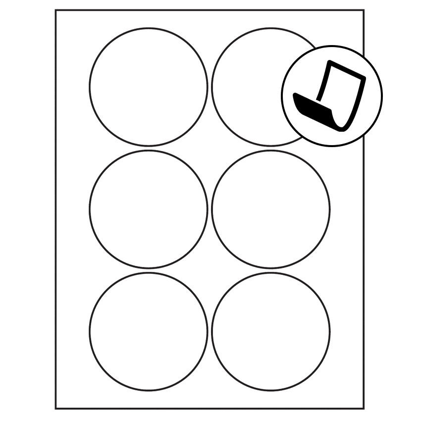 3.25" Blockout Circular Sheet Labels