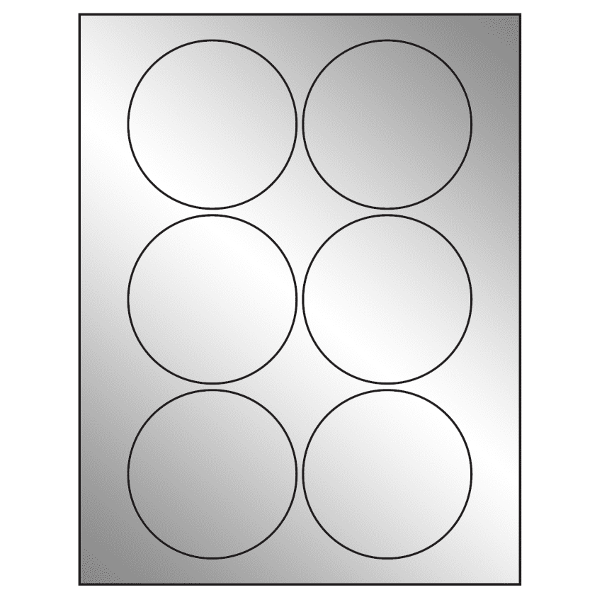 3.25" Silver Foil Circular Sheet Labels