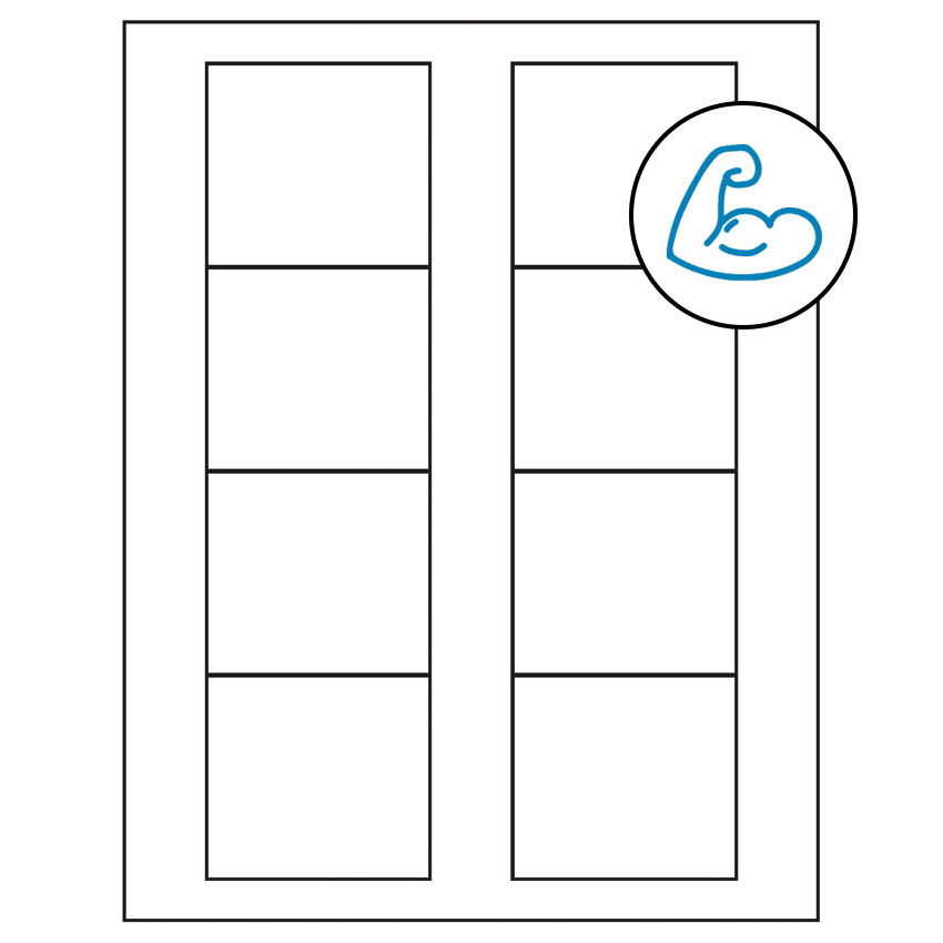 2.75" x 2.5" White Rectangular Sheet Labels - Ultra Aggressive Adhesive
