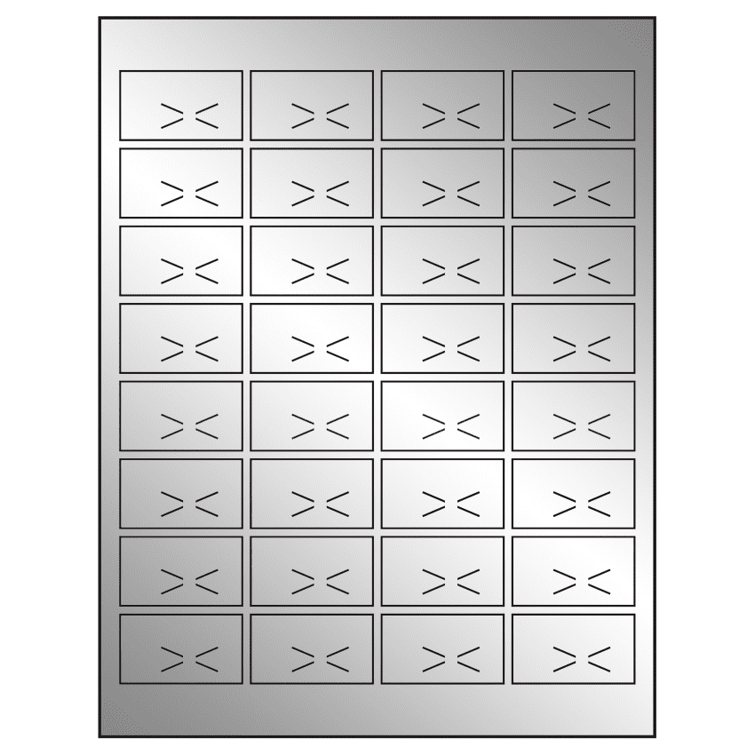1.875" x 1.0625" Silver Foil Rectangular Sheet Labels