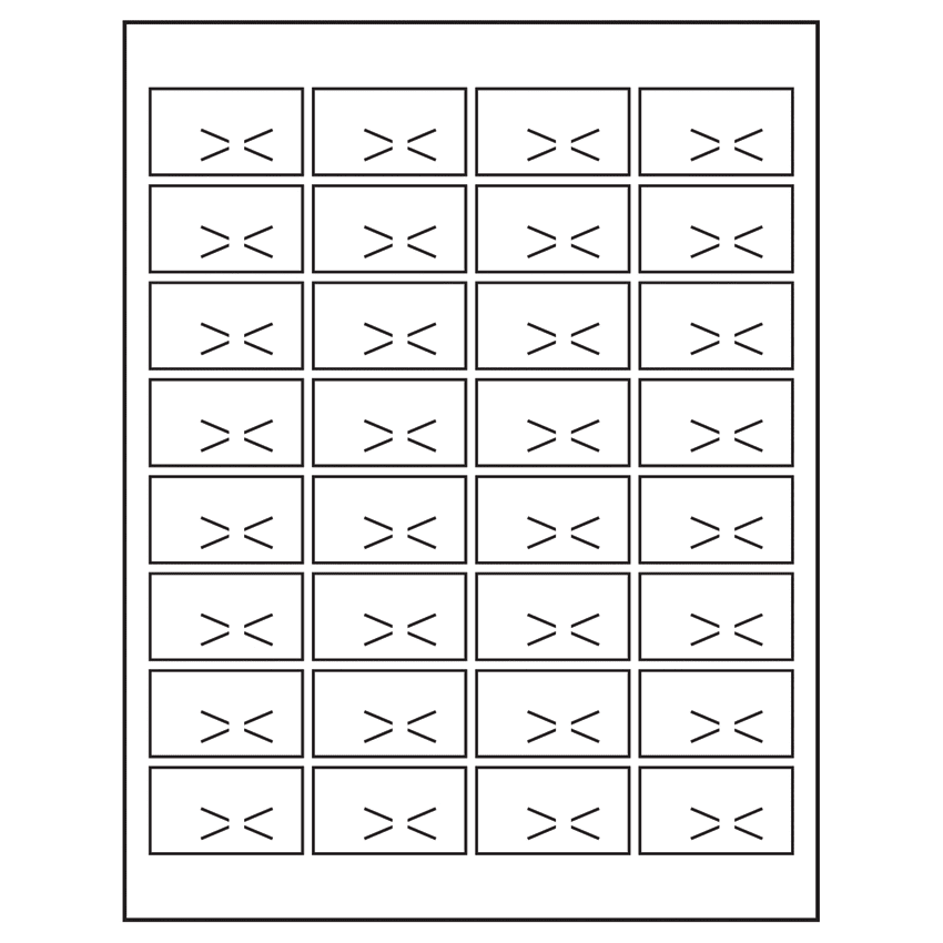 1.875" x 1.0625" White Polyester Rectangular Sheet Labels
