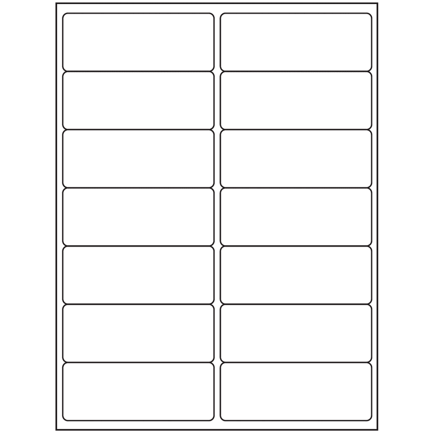 4" x 1.4375" White Polyester Rectangular Sheet Labels