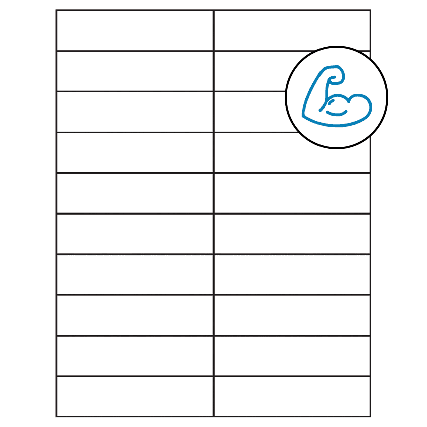 4.25" x 1.1" White Rectangular Sheet Labels - Ultra Aggressive Adhesive