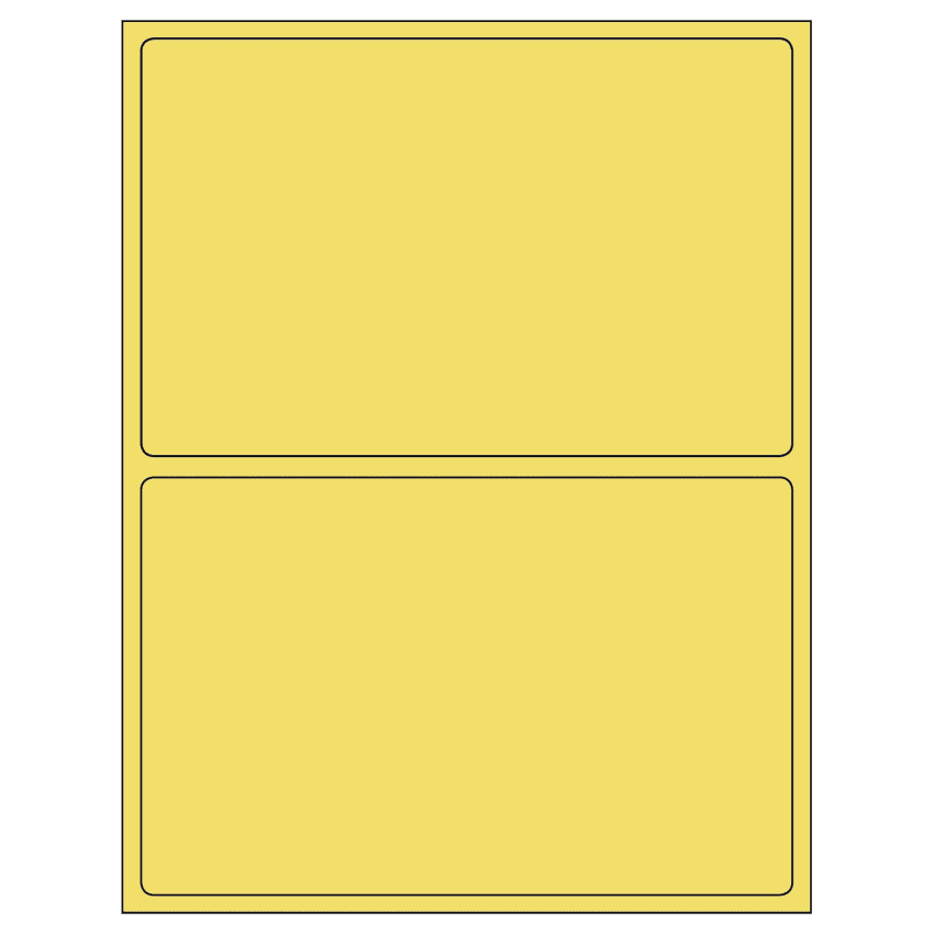 8.375" x 5.375" Pastel Yellow Rectangular Sheet Labels