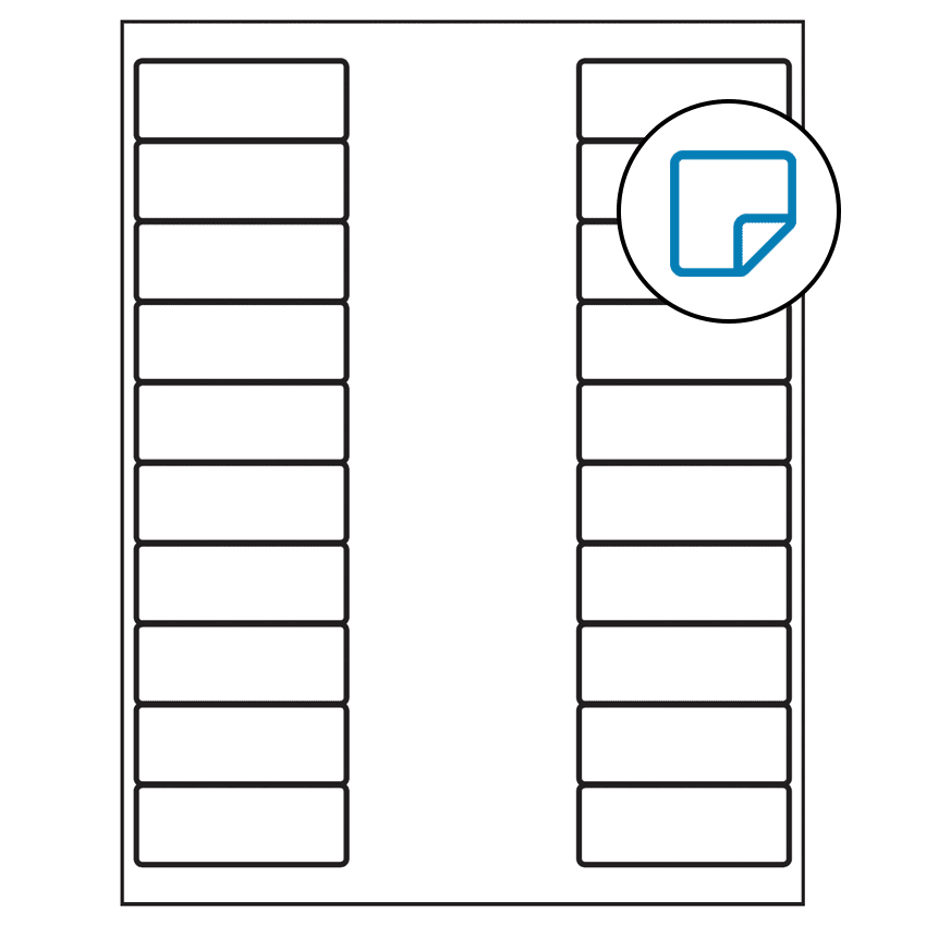 2.625" x 1" White Rectangular Sheet Labels - Removable Adhesive