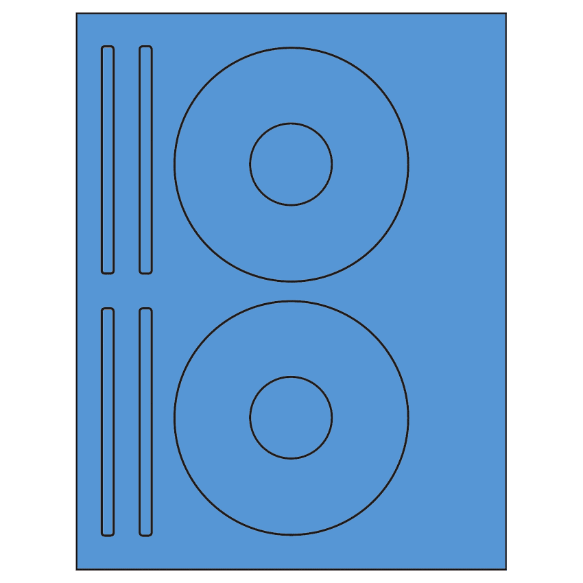 4.625" x 4.625" Fluorescent Blue Sheet Labels