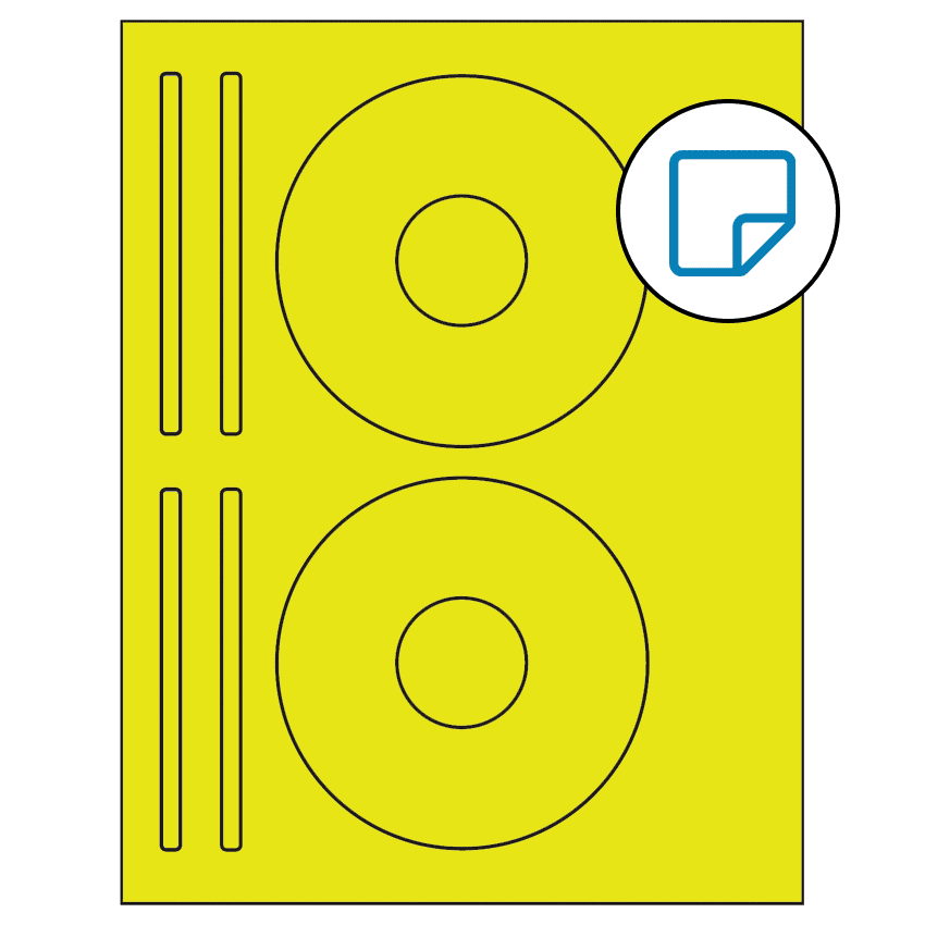 4.625" x 4.625" Fluorescent Yellow Sheet Labels - Removable Adhesive