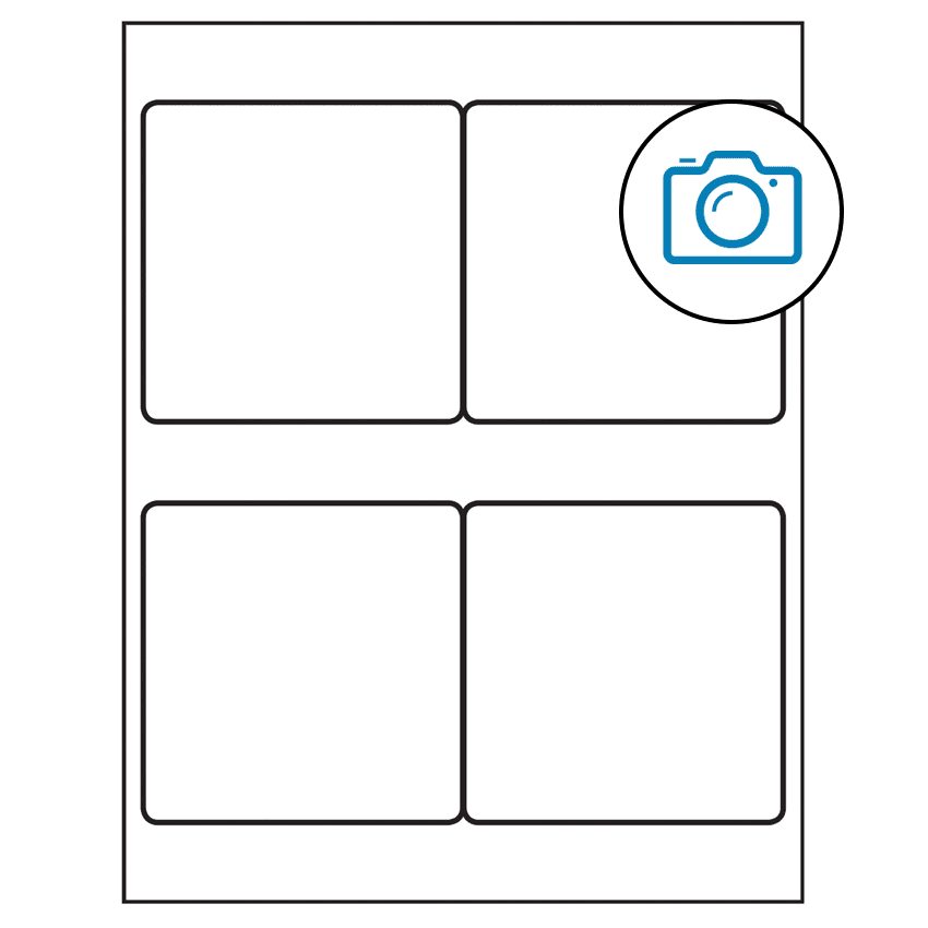 4" x 4" Photo Gloss Square Sheet Labels
