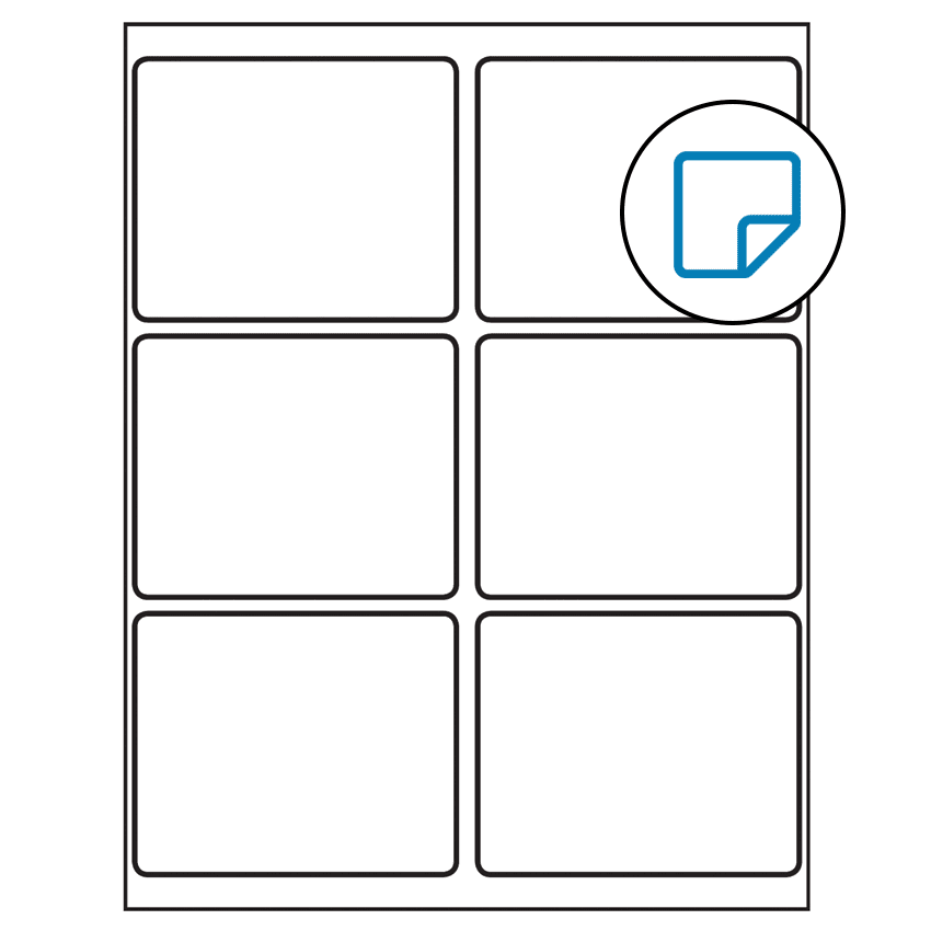 4" x 3.25" White Rectangular Sheet Labels - Removable Adhesive