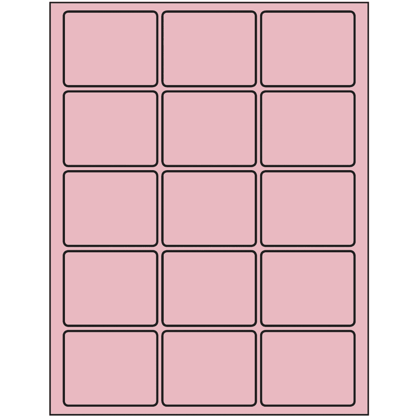 2.5" x 2" Pastel Pink Rectangular Sheet Labels