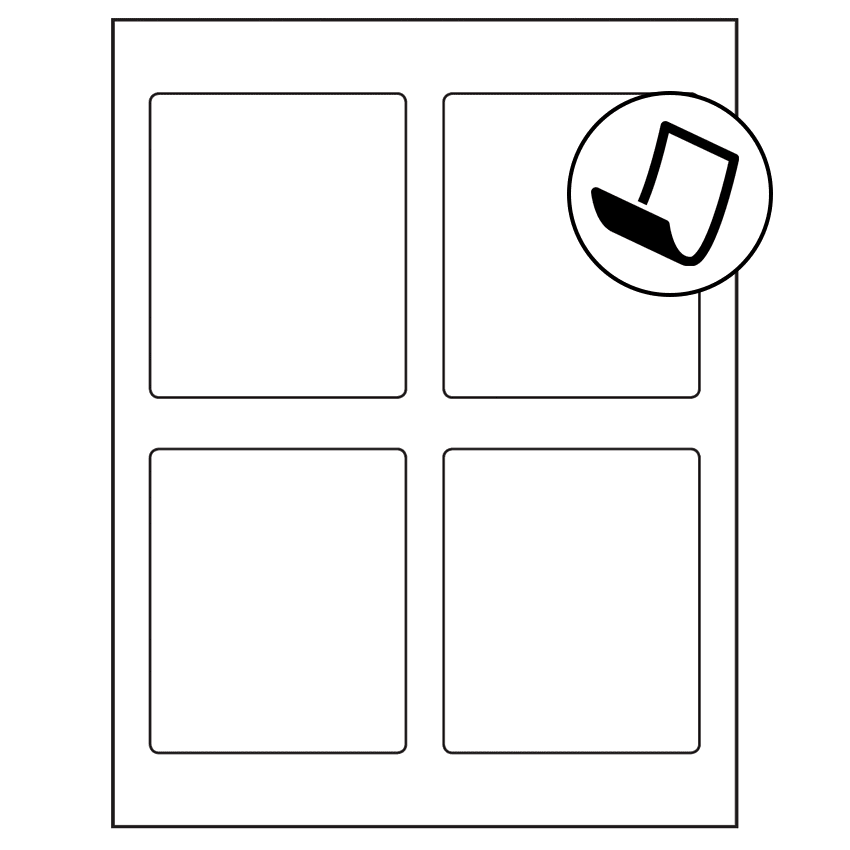 3.5" x 4.15625" Blockout Rectangular Sheet Labels