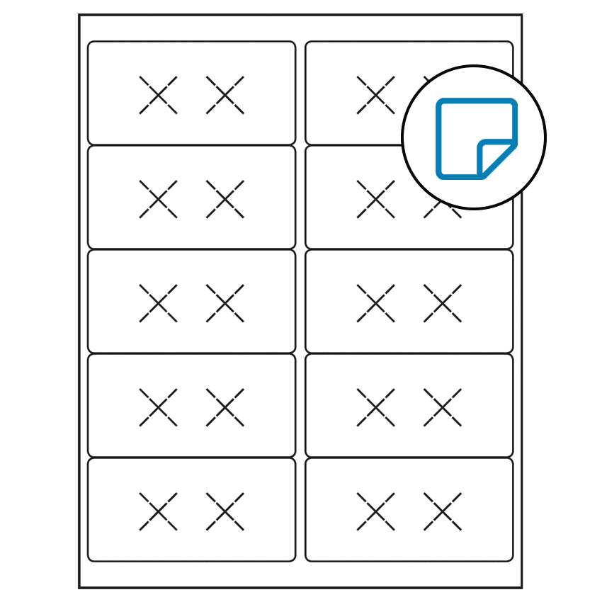 4" x 2" White Rectangular Sheet Labels - Removable Adhesive
