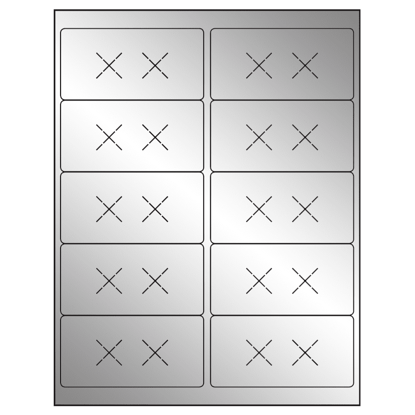 4" x 2" Silver Foil Rectangular Sheet Labels