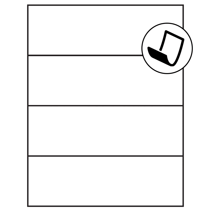 8.5" x 2.75" Blockout Rectangular Sheet Labels