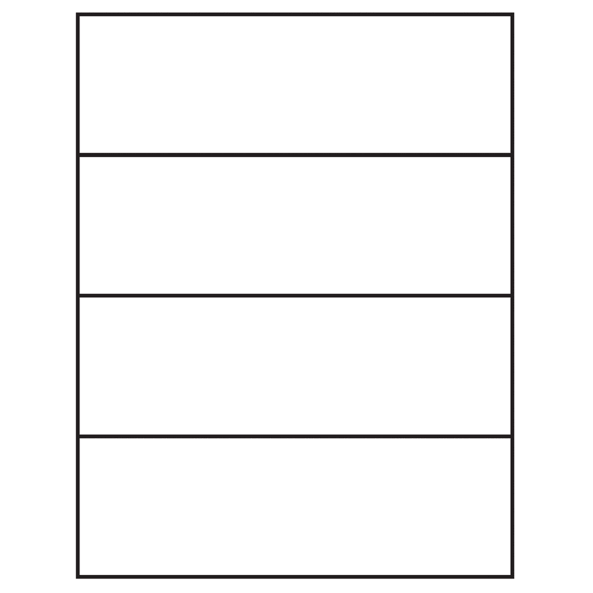 8.5" x 2.75" White Rectangular Sheet Labels
